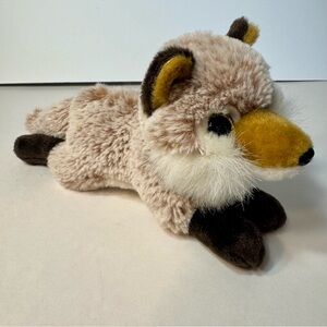 Ty Plush Wolf with Cream and Brown Fur